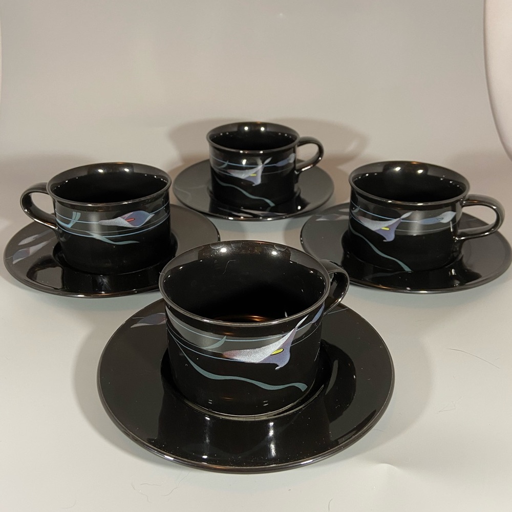 Mikasa Black Opus Discontinued Flat Cup & Saucer